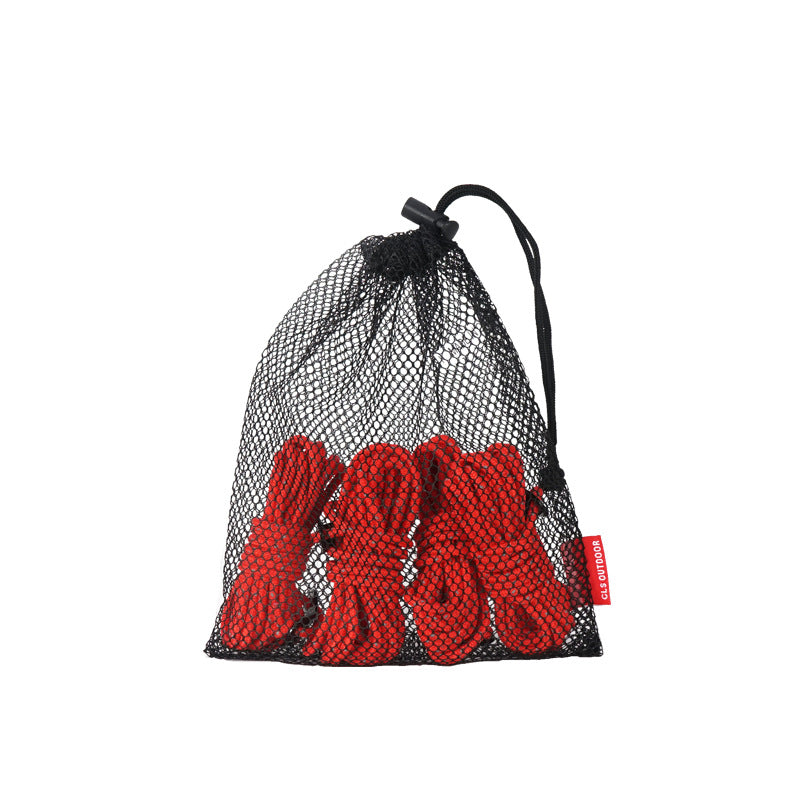 Corde réfléchissante de camping, de plein air, 4 mm pour tente, une boucle fixe, 4 ensembles de corde de tension                                        - Outdoor Camping 4mm Reflective Rope Tent Rope To Send Fixed Buckle 4 Sets Of Sky Curtain Pull Rope.