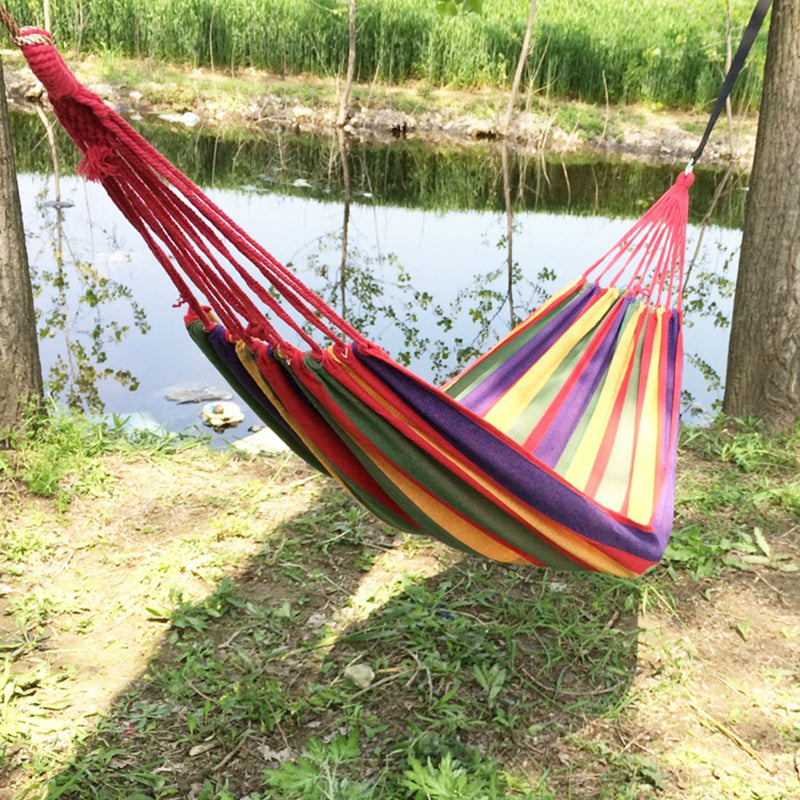 Hamac de camping portable et pliable en toile, 280 x 80 cm
- 280*80cm  Camping Portable Outdoor Hammock Folding Single Hanging Canvas Hammock