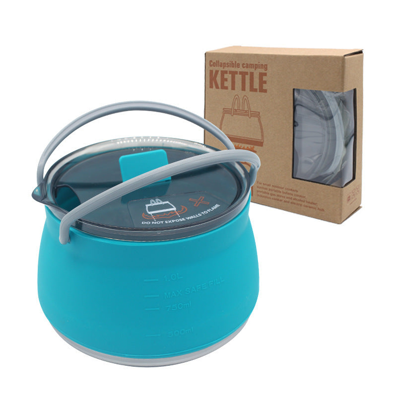 Nouvelle bouilloire pliable portable en silicone pour camping, pot pliable compressible pour l'extérieur
- New Camping Portable Silicone Folding Kettle Outdoor Compressible Folding Pot