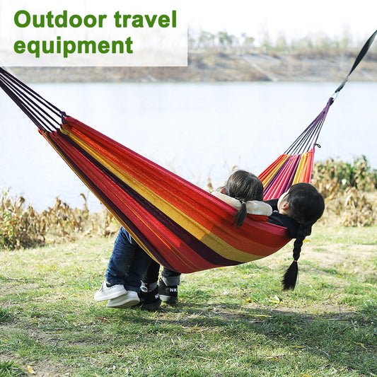 Hamac de camping portable et pliable en toile, 280 x 80 cm
- 280*80cm  Camping Portable Outdoor Hammock Folding Single Hanging Canvas Hammock