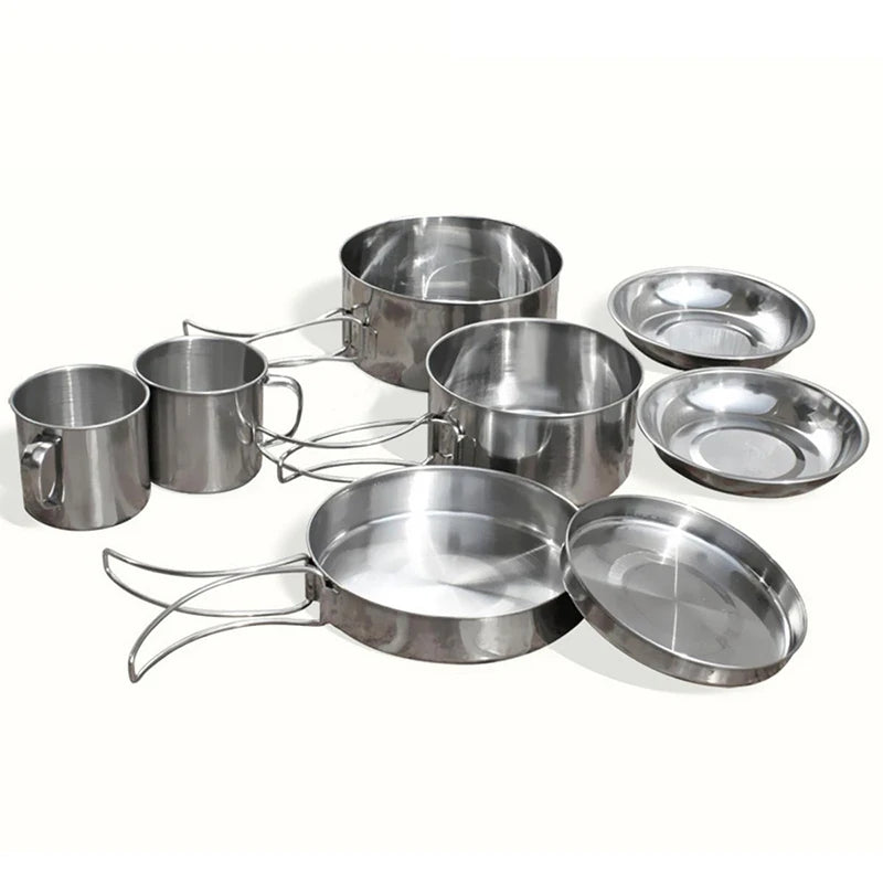 Mayitr Lot de 8 casseroles et poêles en acier inoxydable pour camping et pique-nique en plein air
- Mayitr 8Pcs Stainless Steel Outdoor Camping Picnic Pot Pan Kit Cookware Set High quality