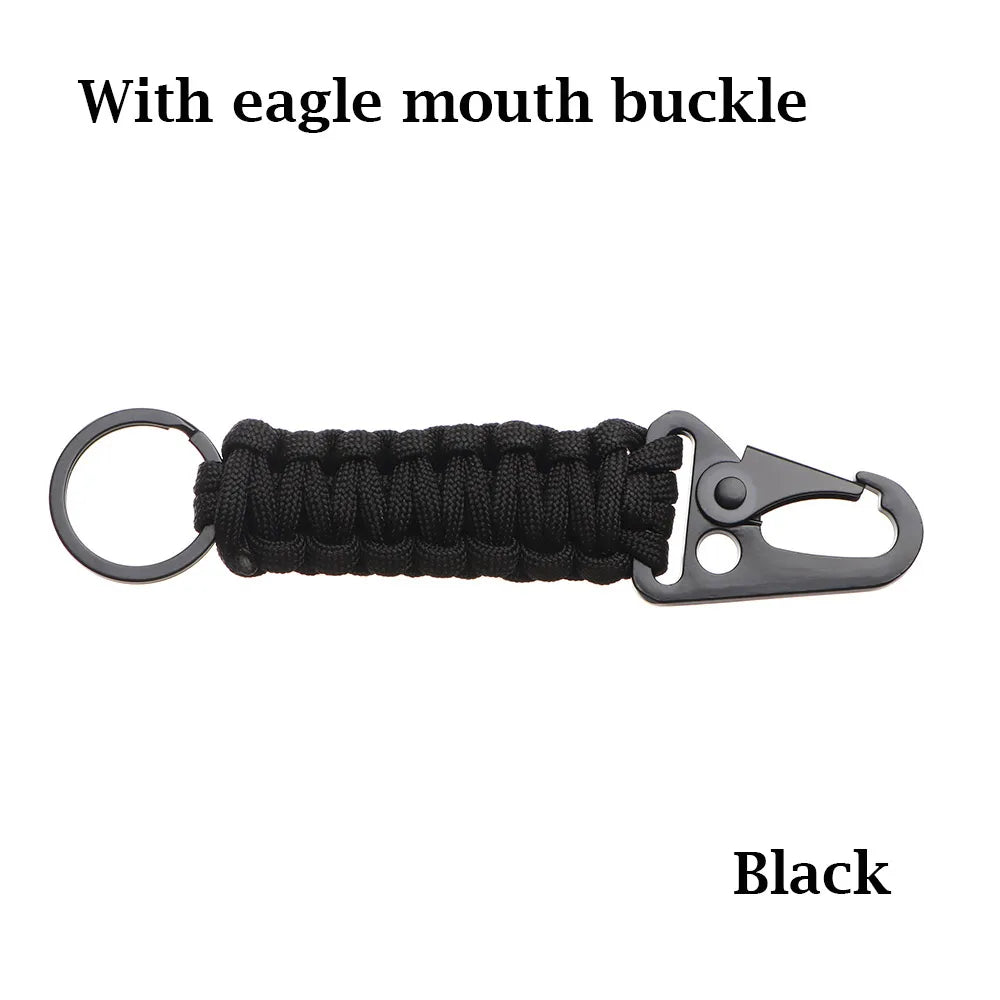 Porte-clés d'extérieur en paracorde militaire, kit de survie de camping, décapsuleur, nœud d'urgence
-Outdoor Keychain Ring Military Paracord, Rope Camping Survival Kit Emergency Knot Bottle Opener