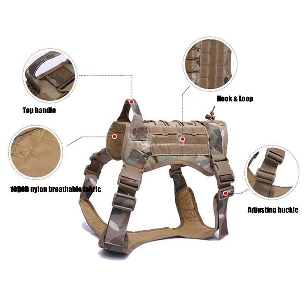 Gilet tactique respirant pour chien
- Tactical Dog Vest Breathable Military Dog Clothes
